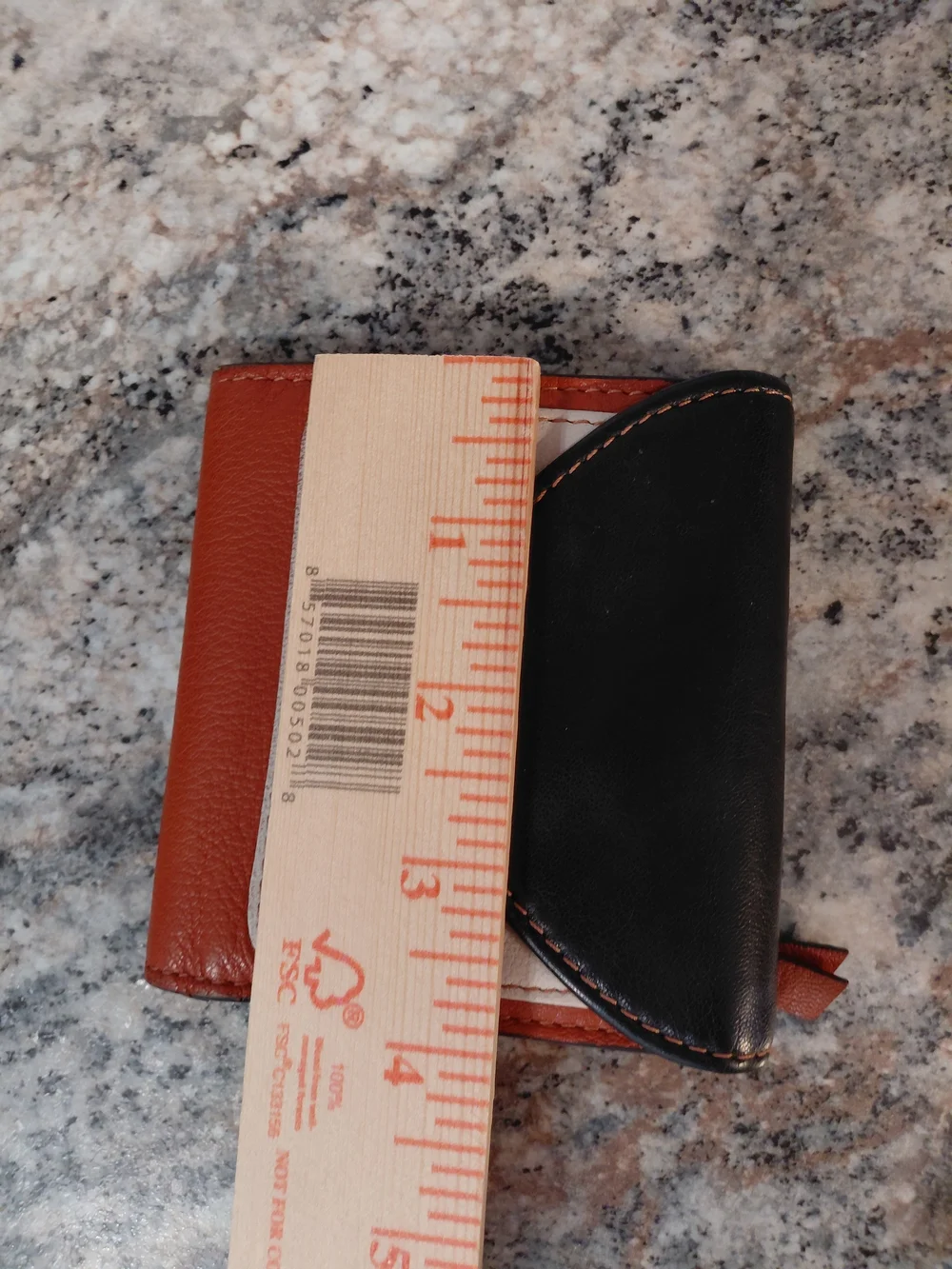 Lodis Colorblock Mini Leather Wallet in Black, Cream & Brown